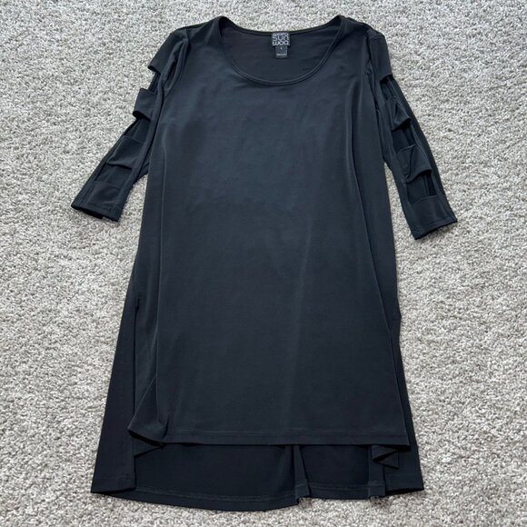 Clara Sunwoo Womens Small 3/4 Sleeves With Shoulder Cut Out Long Line Tunic - Picture 8 of 10